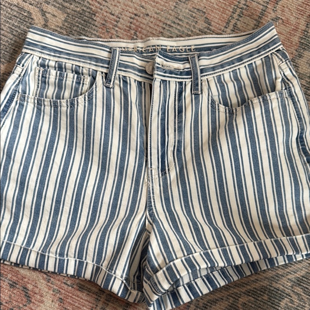 American Eagle Outfitters Blue Striped Women's Shorts